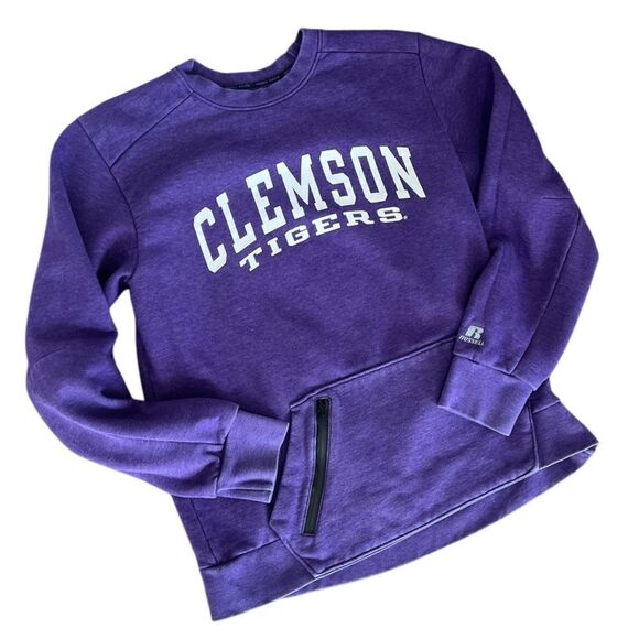 Clemson Tigers Purple Crewneck Sweatshirt by Russell Athletic, Size M - Picture 3 of 13